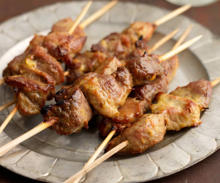 Grillowane szaszłyki wieprzowe w tajskiej marynacie Grillowane szaszłyki wieprzowe w tajskiej marynacie