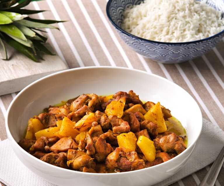 Kurczak w papilotach z ananasem i curry Kurczak w papilotach z ananasem i curry