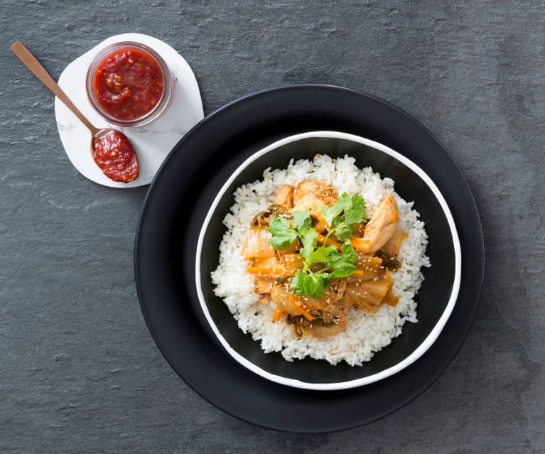 Kurczak z kimchi i ryżem Kurczak z kimchi i ryżem