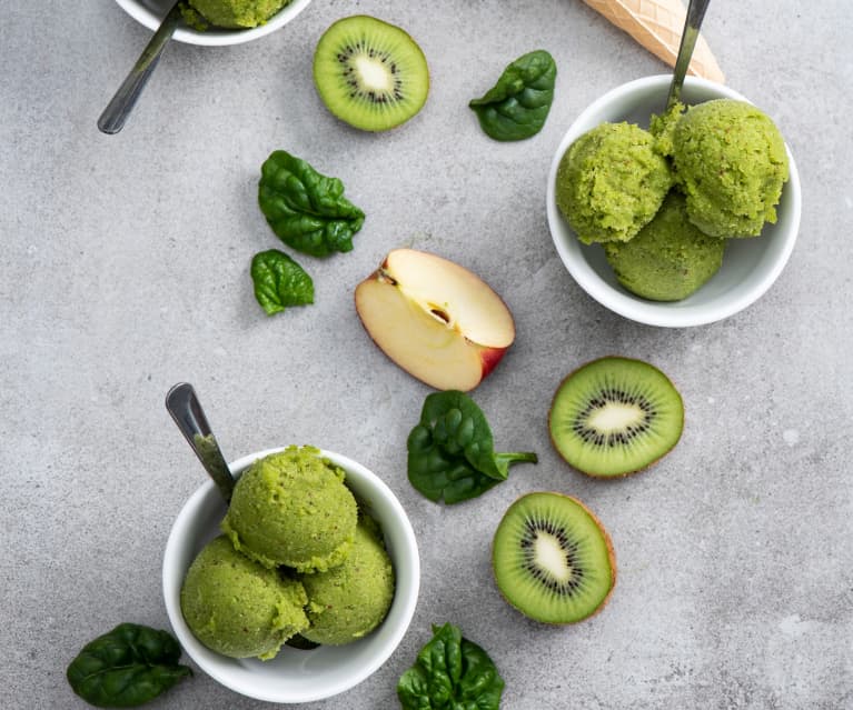 Sorbet jabłko-kiwi-szpinak Sorbet jabłko-kiwi-szpinak