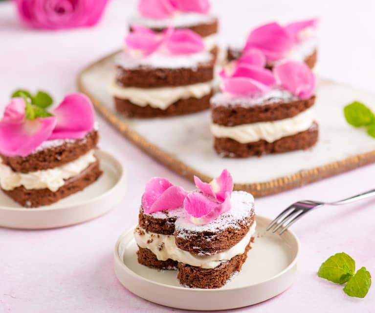 Walentynkowe serduszka brownie Walentynkowe serduszka brownie