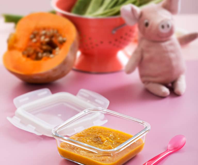 Purée z zielonej fasolki, dyni i pora (dla dzieci) Purée z zielonej fasolki, dyni i pora (dla dzieci)