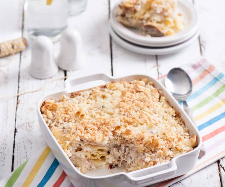 Zapiekanka makaronowa à la cordon bleu Zapiekanka makaronowa à la cordon bleu