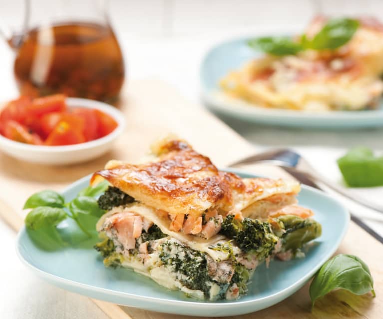 Lasagne brokułowa z łososiem Lasagne brokułowa z łososiem