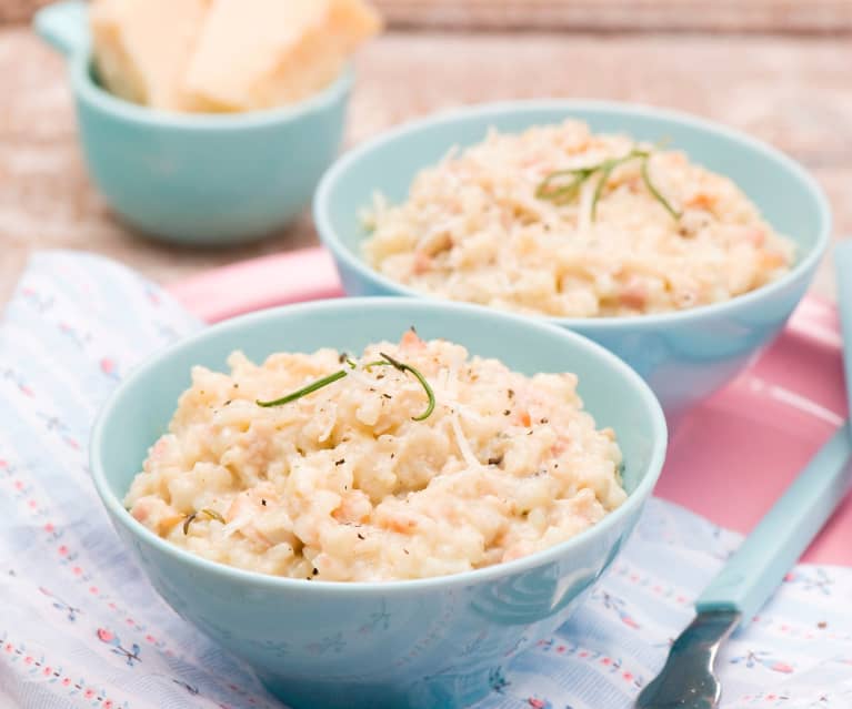 Risotto z boczkiem i pieczarkami Risotto z boczkiem i pieczarkami