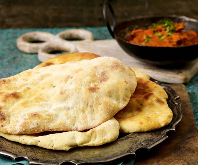 Chlebki naan z cebulą i kminem rzymskim Chlebki naan z cebulą i kminem rzymskim