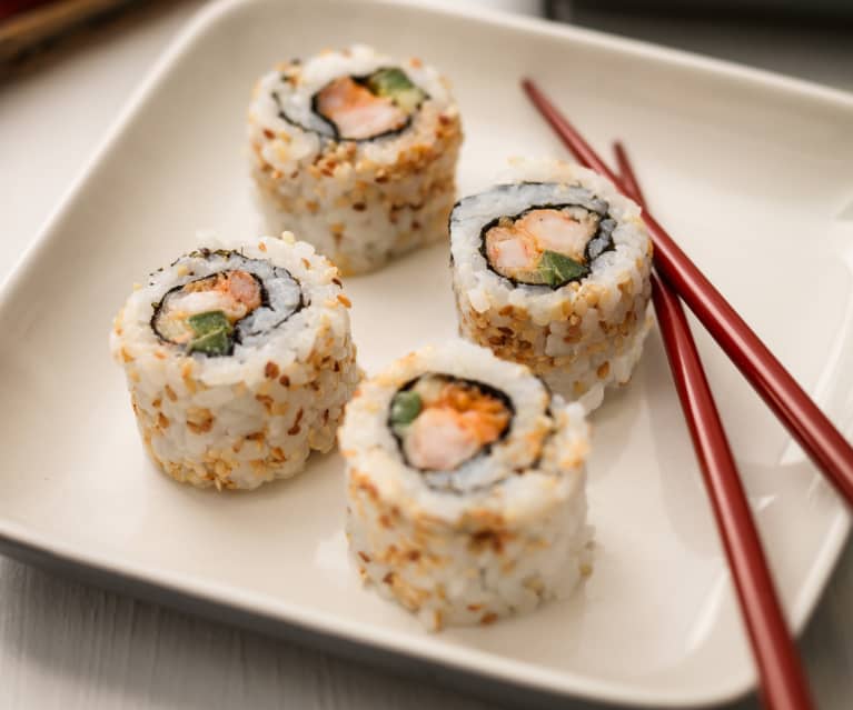 Sushi z krewetkami w tempurze Sushi z krewetkami w tempurze
