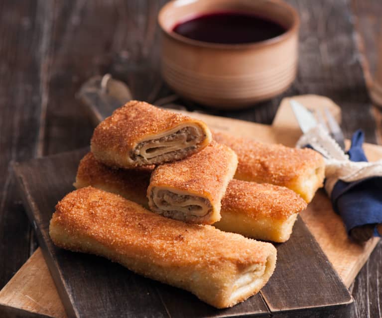 Krokiety z mięsem i pieczarkami Krokiety z mięsem i pieczarkami