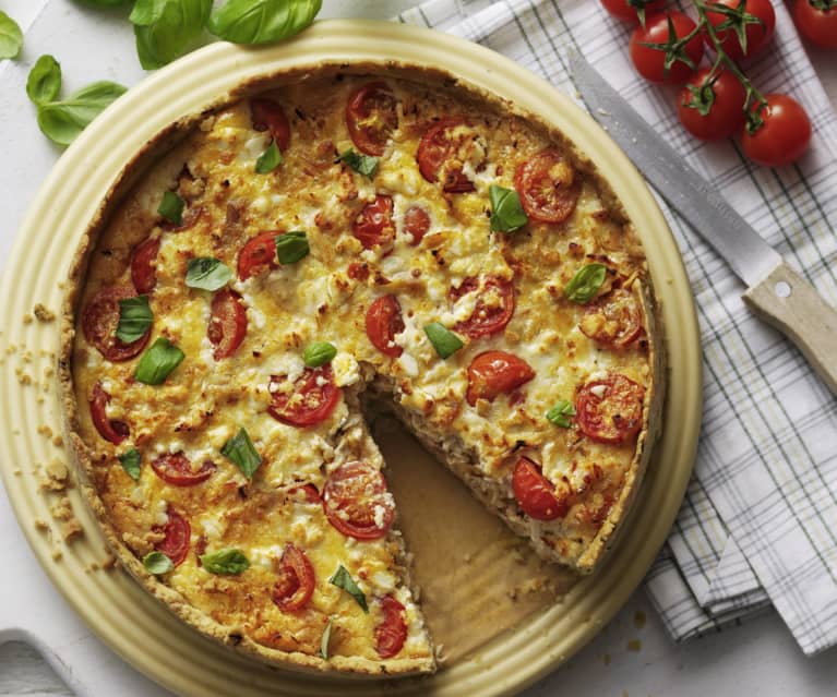 Quiche z kurczakiem, pomidorami i bazylią Quiche z kurczakiem, pomidorami i bazylią