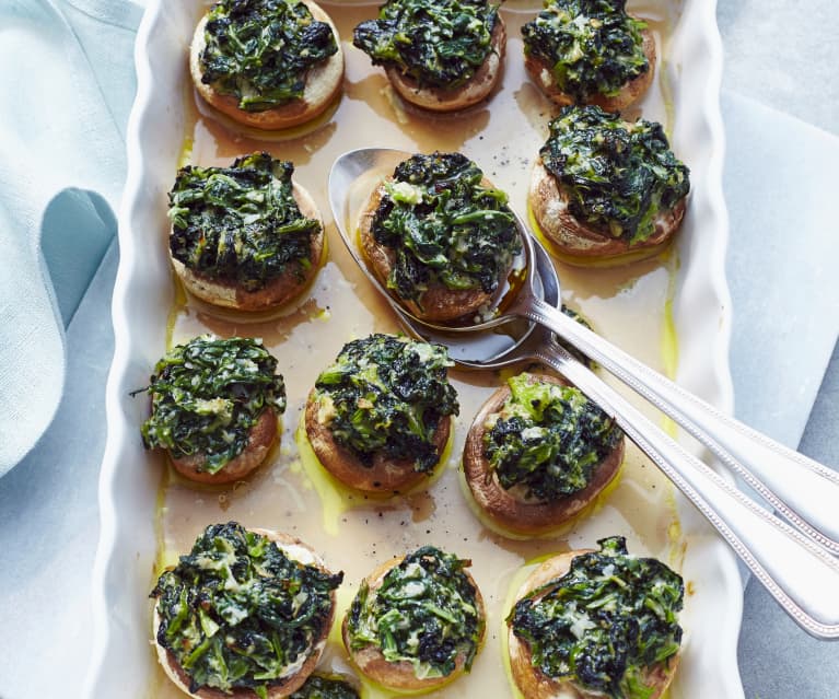 Pieczarki faszerowane szpinakiem i parmezanem Pieczarki faszerowane szpinakiem i parmezanem