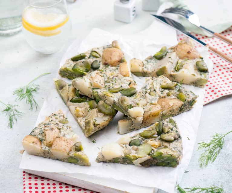 Frittata z bobem i młodymi ziemniakami Frittata z bobem i młodymi ziemniakami