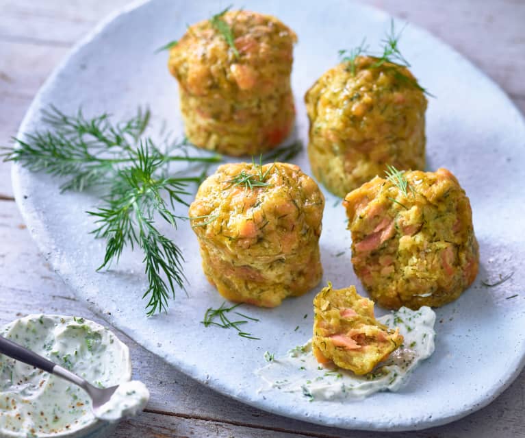 Muffiny z łososiem i koperkiem z Varomy Muffiny z łososiem i koperkiem z Varomy