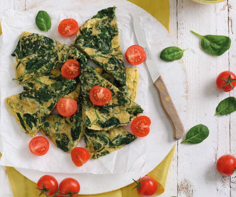 Frittata ze szpinakiem na mące owsianej Frittata ze szpinakiem na mące owsianej