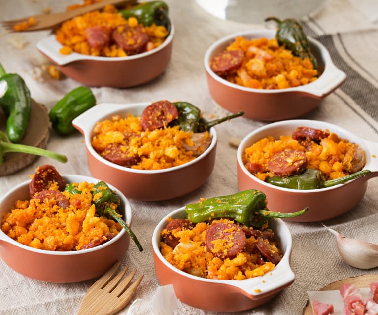 Migas z papryczkami Padrón Migas z papryczkami Padrón