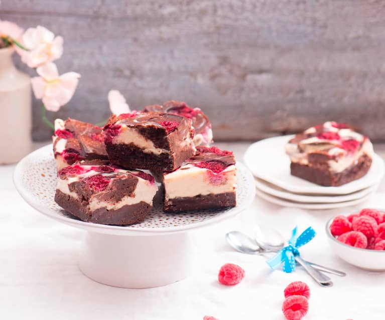 Sernikobrownie z malinami Sernikobrownie z malinami