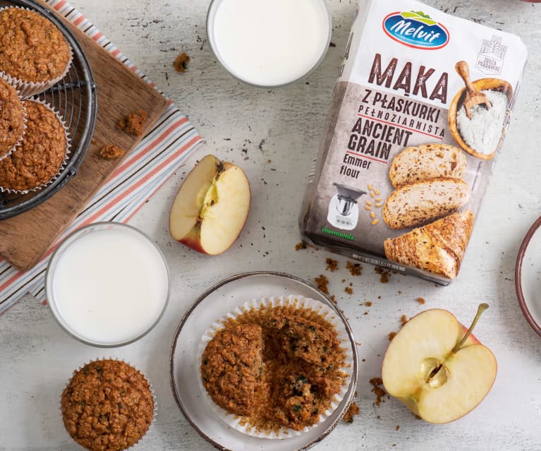 Muffinki marchewkowo-jabłkowe z mąką z płaskurki Muffinki marchewkowo-jabłkowe z mąką z płaskurki