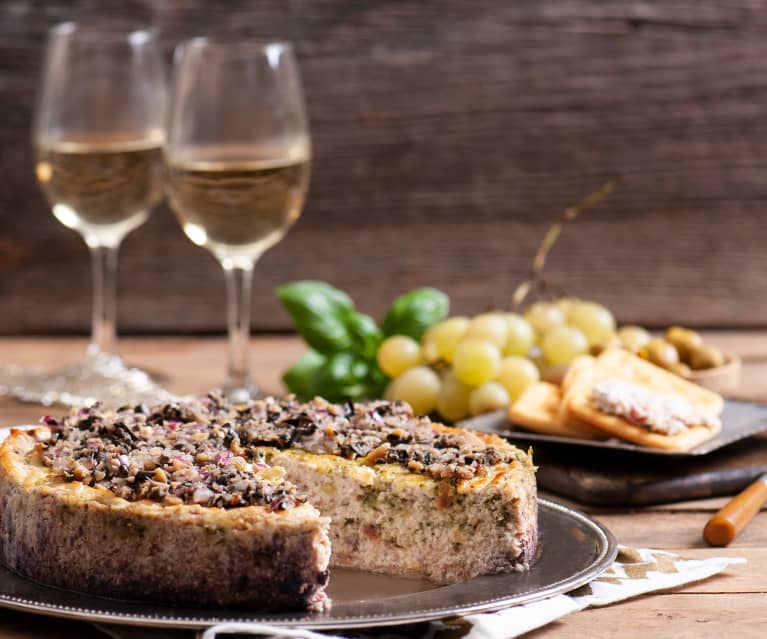 Wytrawny sernik z ziołowym pesto Wytrawny sernik z ziołowym pesto